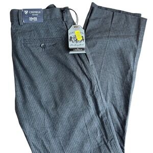 SALE CREMIEUX Richard Men‎ 33x32 Pinstripe Dress Pants Trousers Flat Front